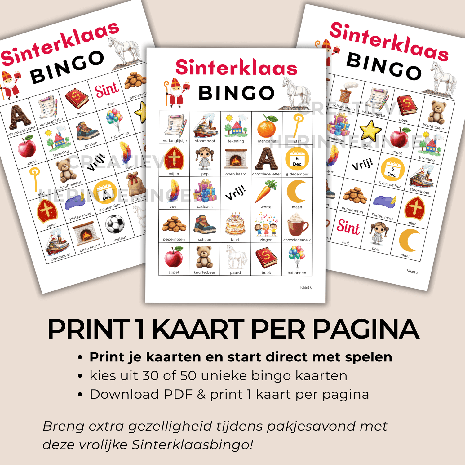 Familie speelt samen Sinterklaas bingo tijdens pakjesavond