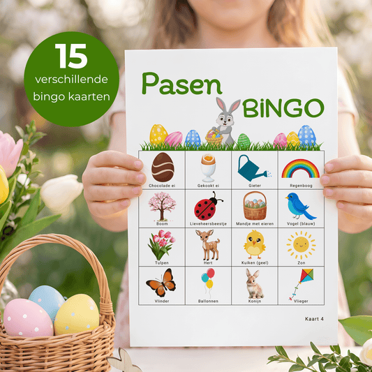 Leuk pasen activiteiten voor kinderen, speel samen Pasen bingo met maximaal 15 spelers