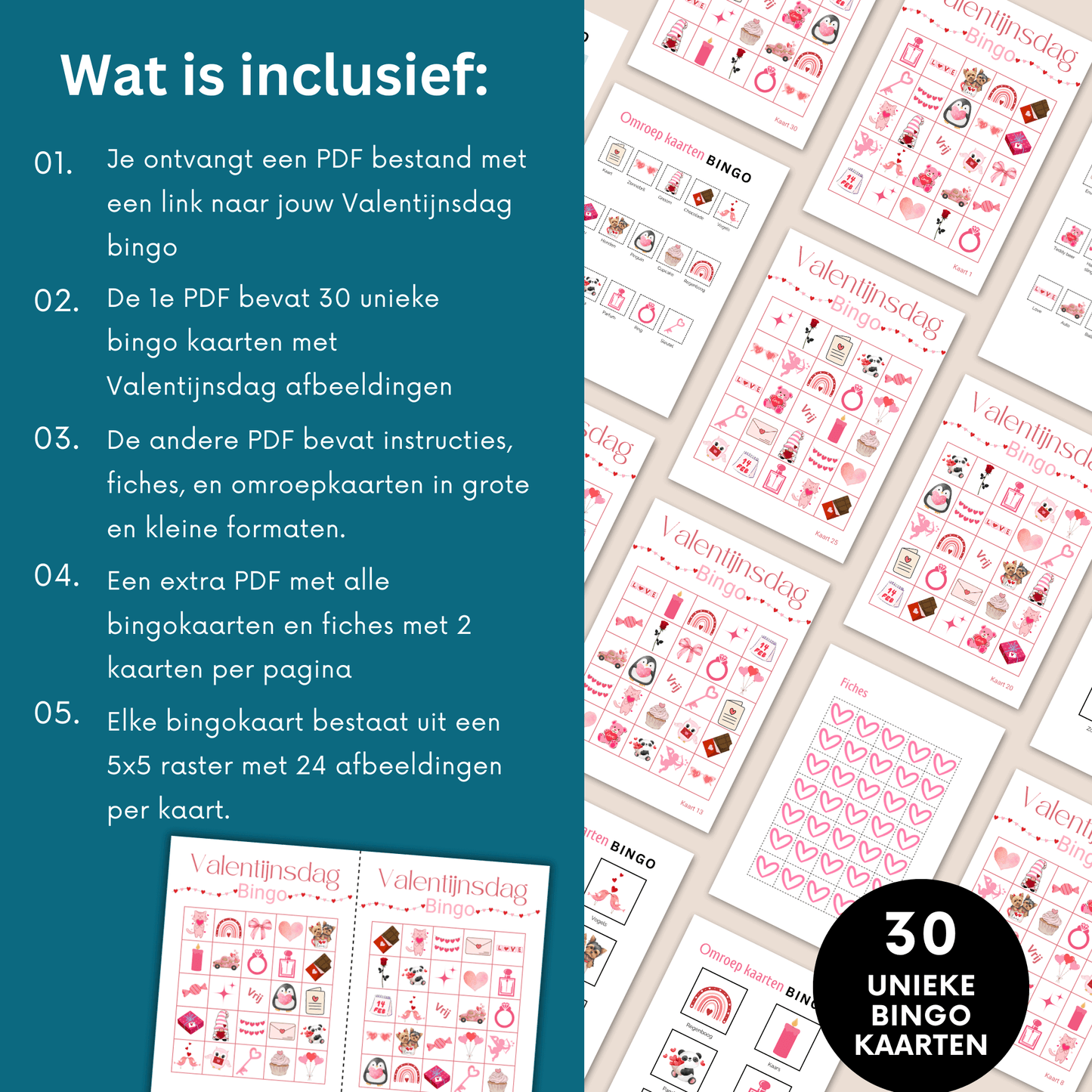 Valentijnsbingo online bingo of offline spelen met unieke kaarten  
