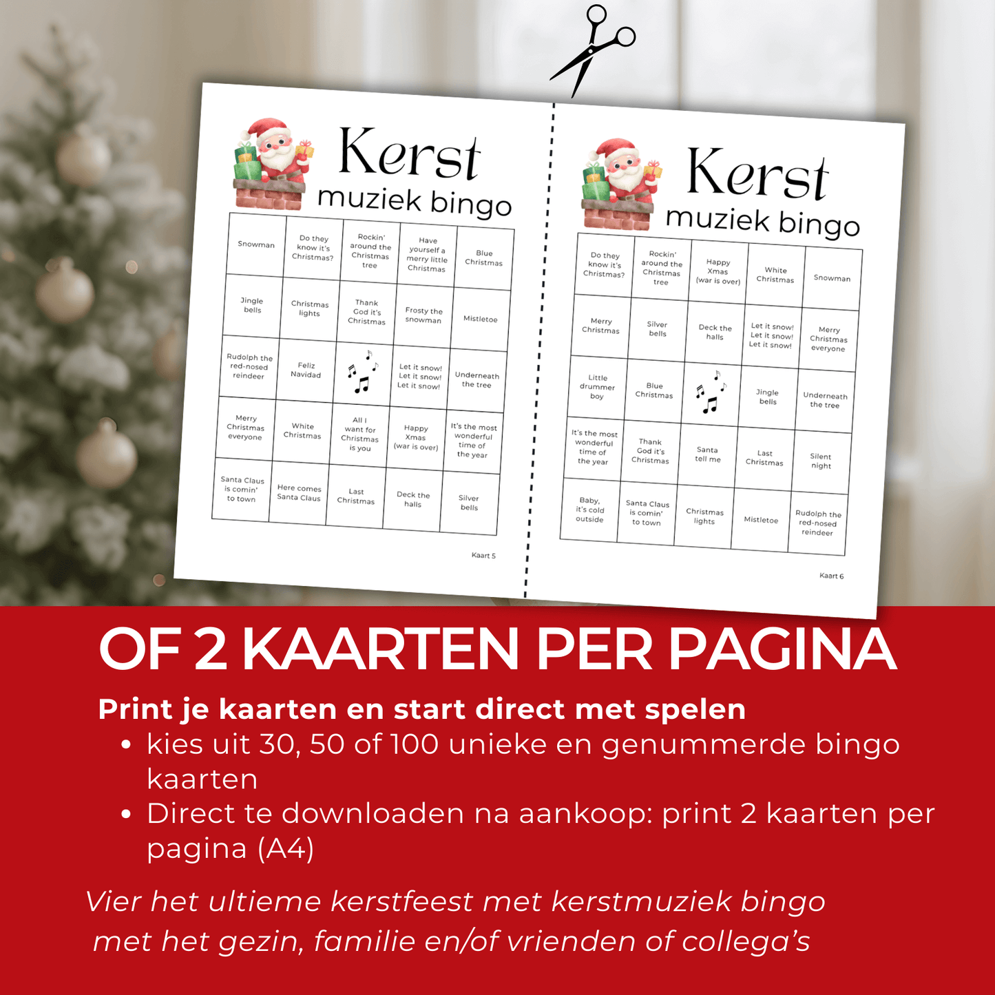 Samen zingen en lachen met het spelen van kerstmuziek bingo
