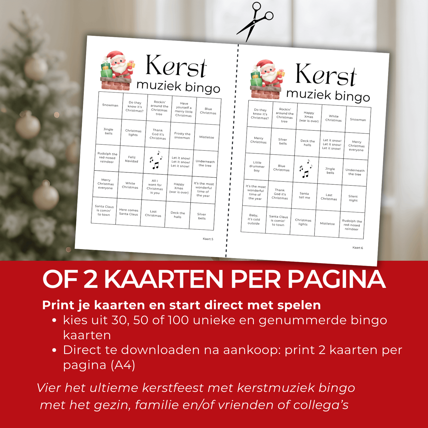 Samen zingen en lachen met het spelen van kerstmuziek bingo