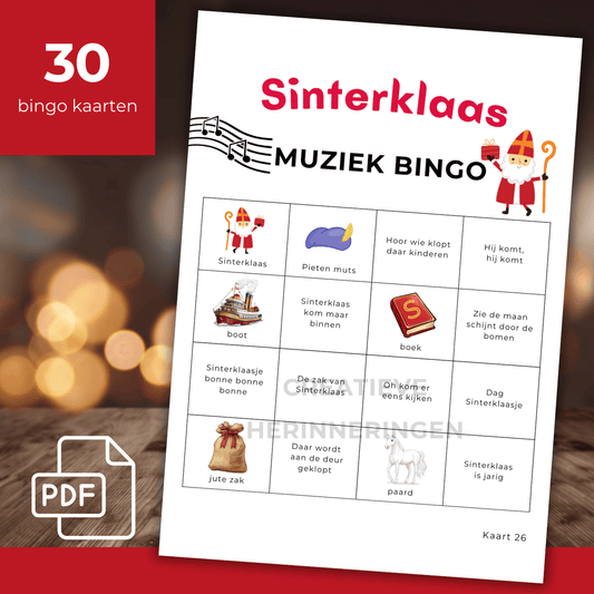 Sinterklaas liedjes bingo kaarten om direct te downloaden en printen