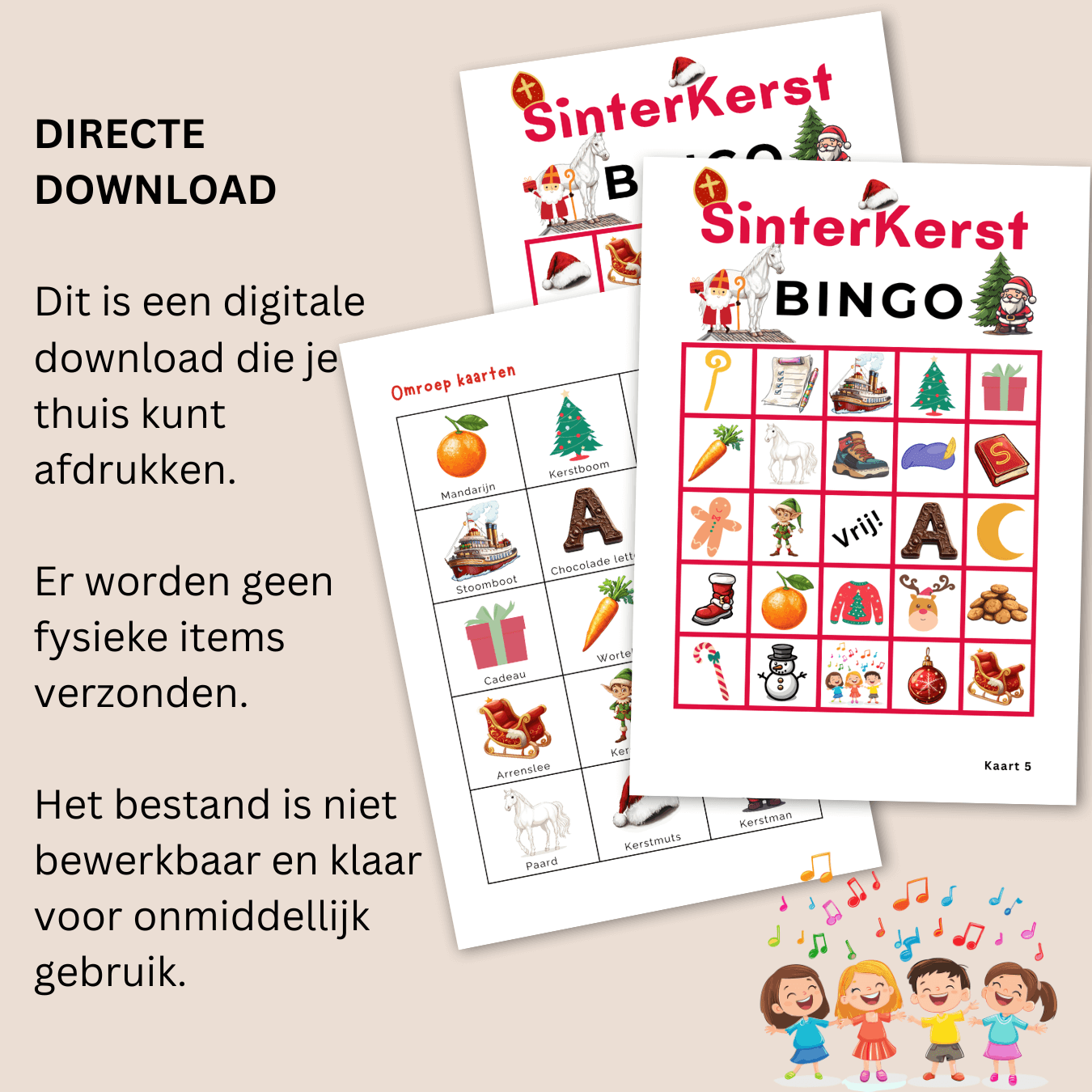 SinterKerst bingo om te downloaden en te spelen met maximaal 30 spelers