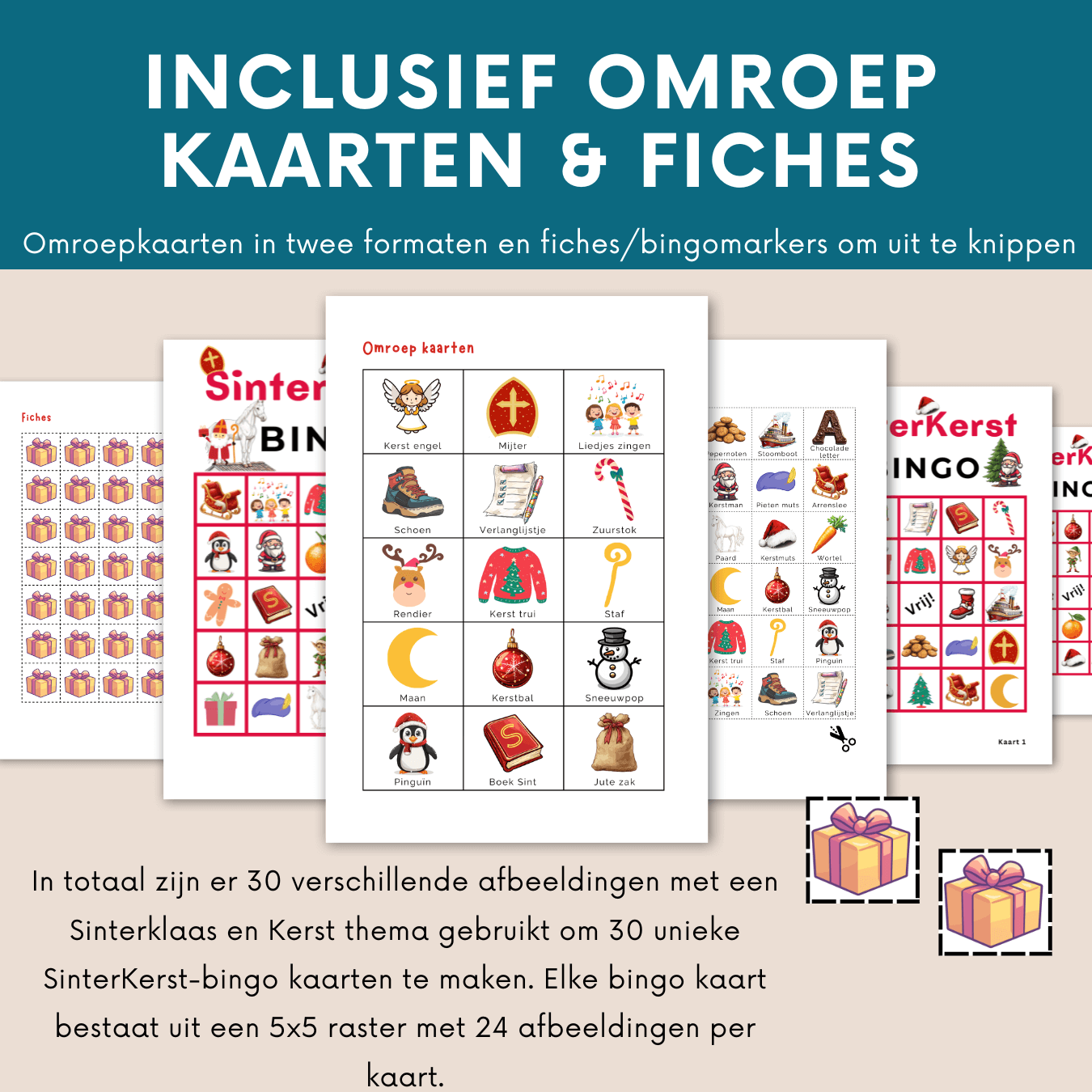 Speel SinterKerst bingo tussen de feestdagen in met familie en vrienden