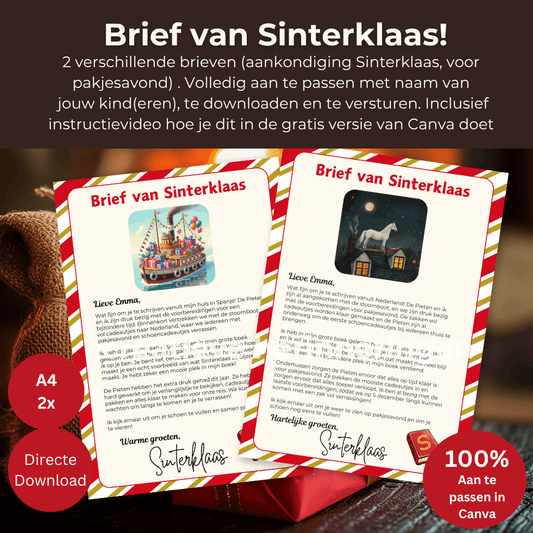 Te downloaden en aan te passen brief van Sinterklaas voor een magisch Sinterklaasfeest