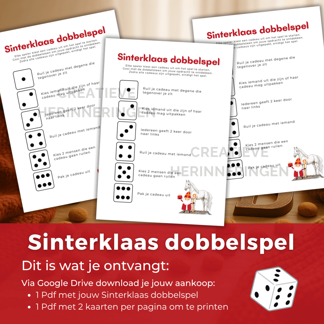 Dobbelspel Sinterklaas leuk om cadeaus te verdelen met pakjesavond