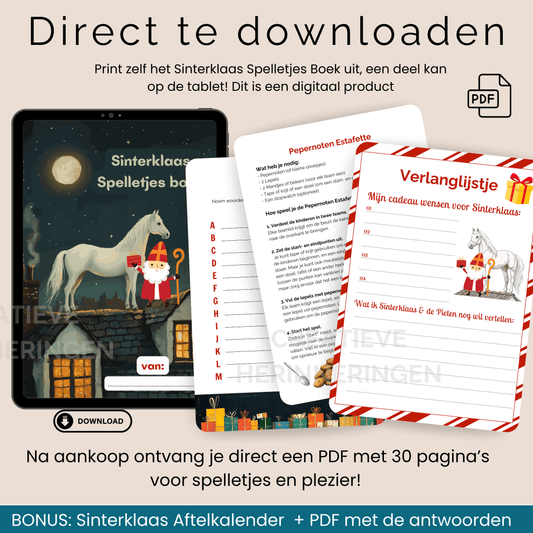 Voorbeeld van Sinterklaas spelletjes online beschikbaar in het boek
