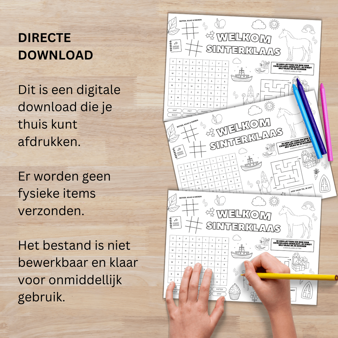 Welkom Sinterklaas kleurplaat om zelf uit te printen en te kleuren