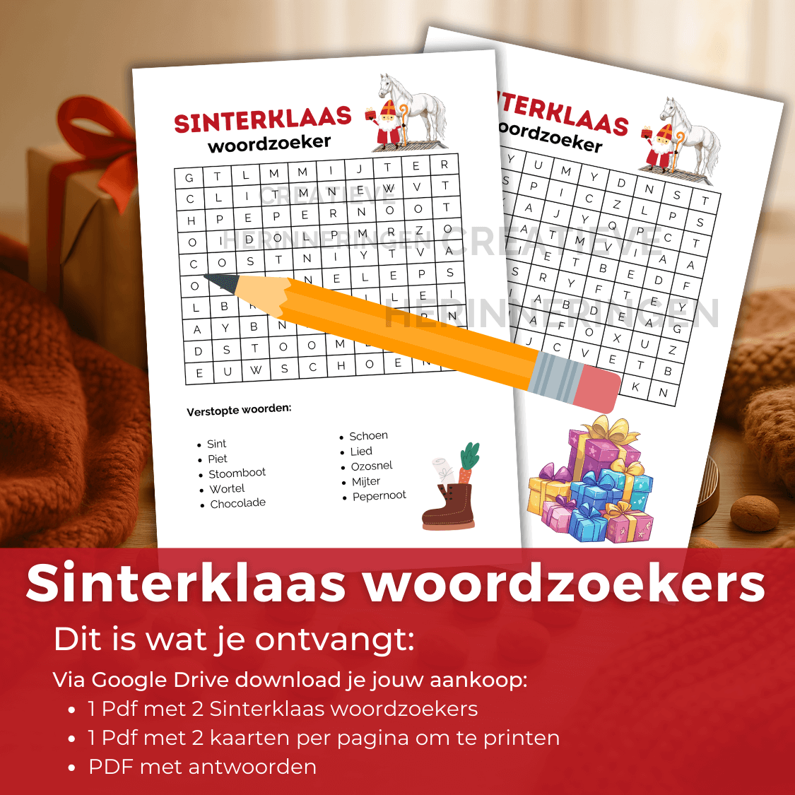 Leuke Sinterklaas puzzel woordzoeker voor kinderen