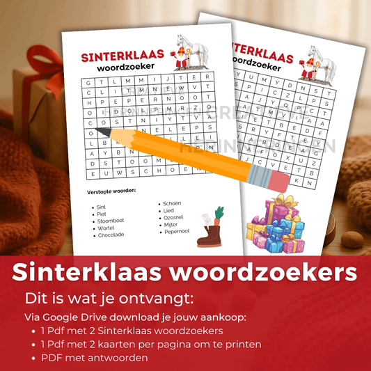 Leuke Sinterklaas puzzel woordzoeker voor kinderen
