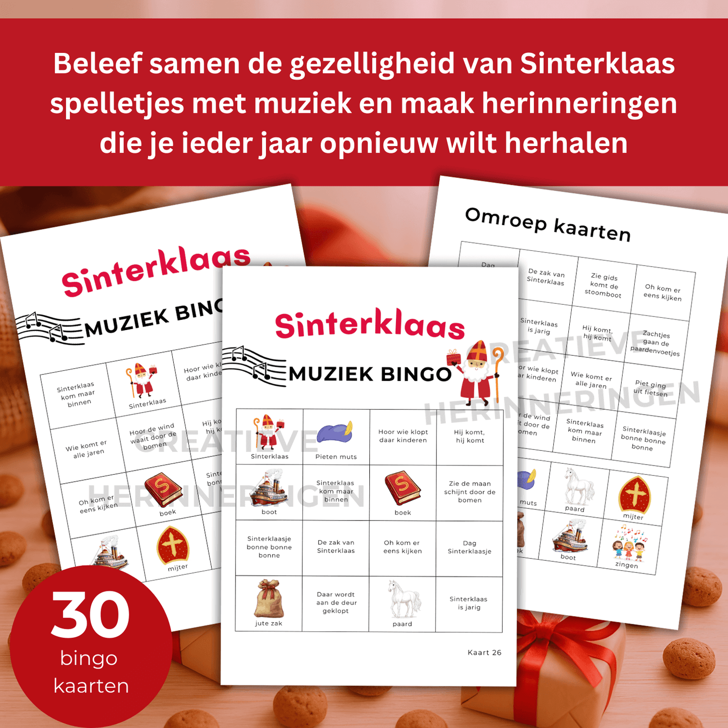 Leuk Sinterklaas spelletje voor plezier en gezelligheid, speel Sinterklaas muziekbingo met Sinterklaasliedjes