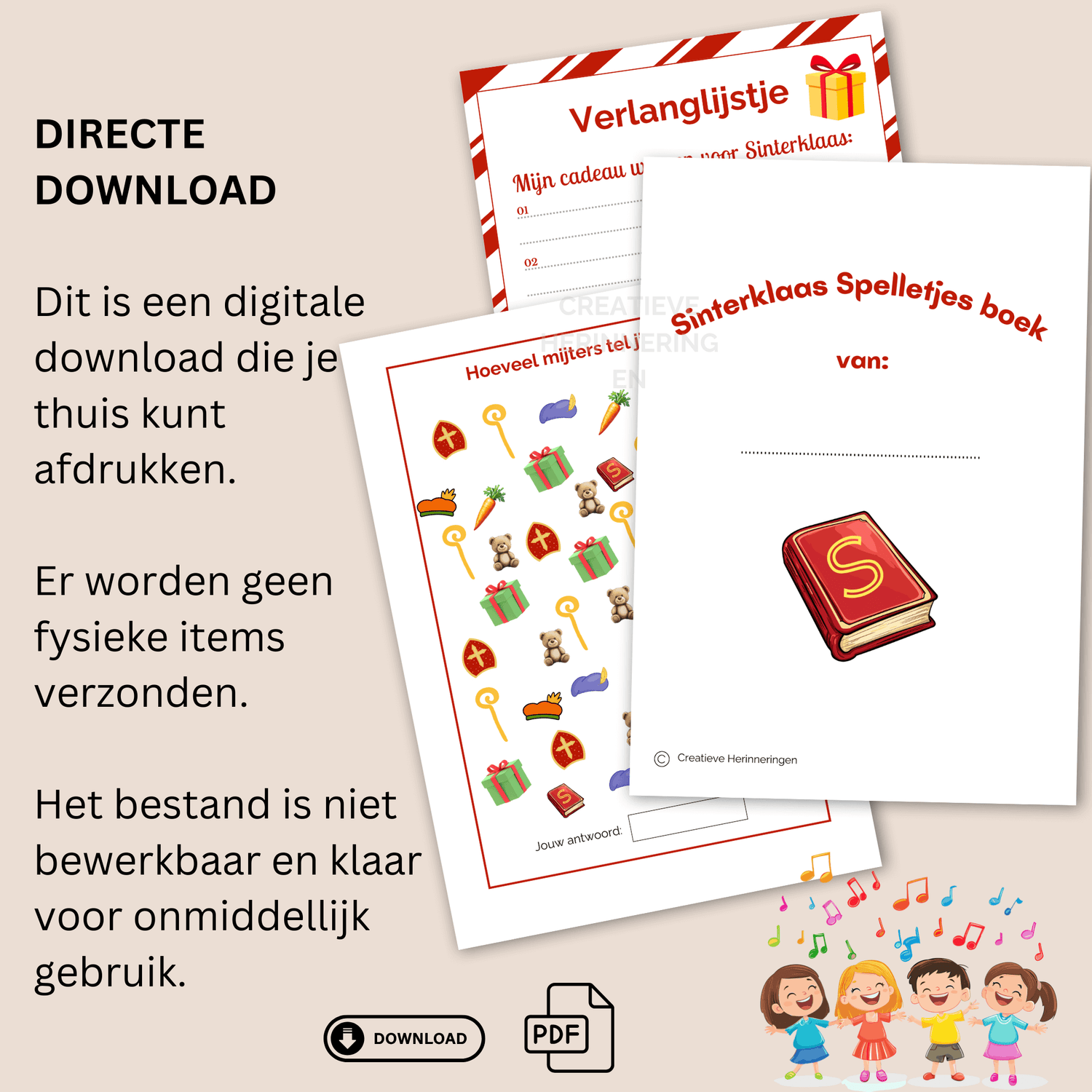 Het Sinterklaas Spelletjes boek is een digitaal doeboek om te downloaden als PDF
