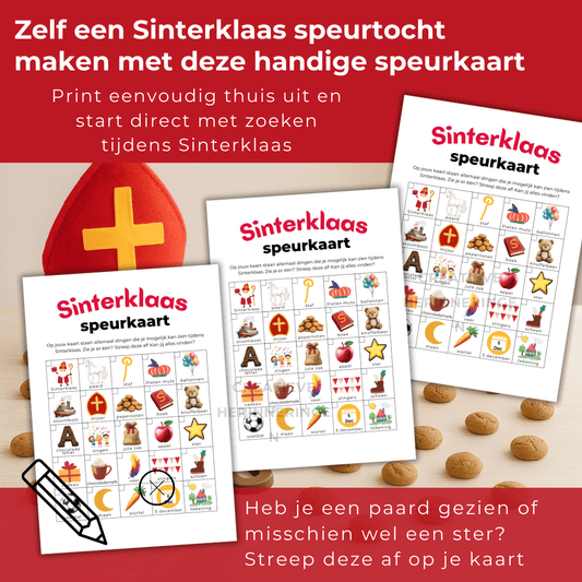 Eenvoudig zelf een Sinterklaas speurtocht organiseren met deze pdf speurkaart