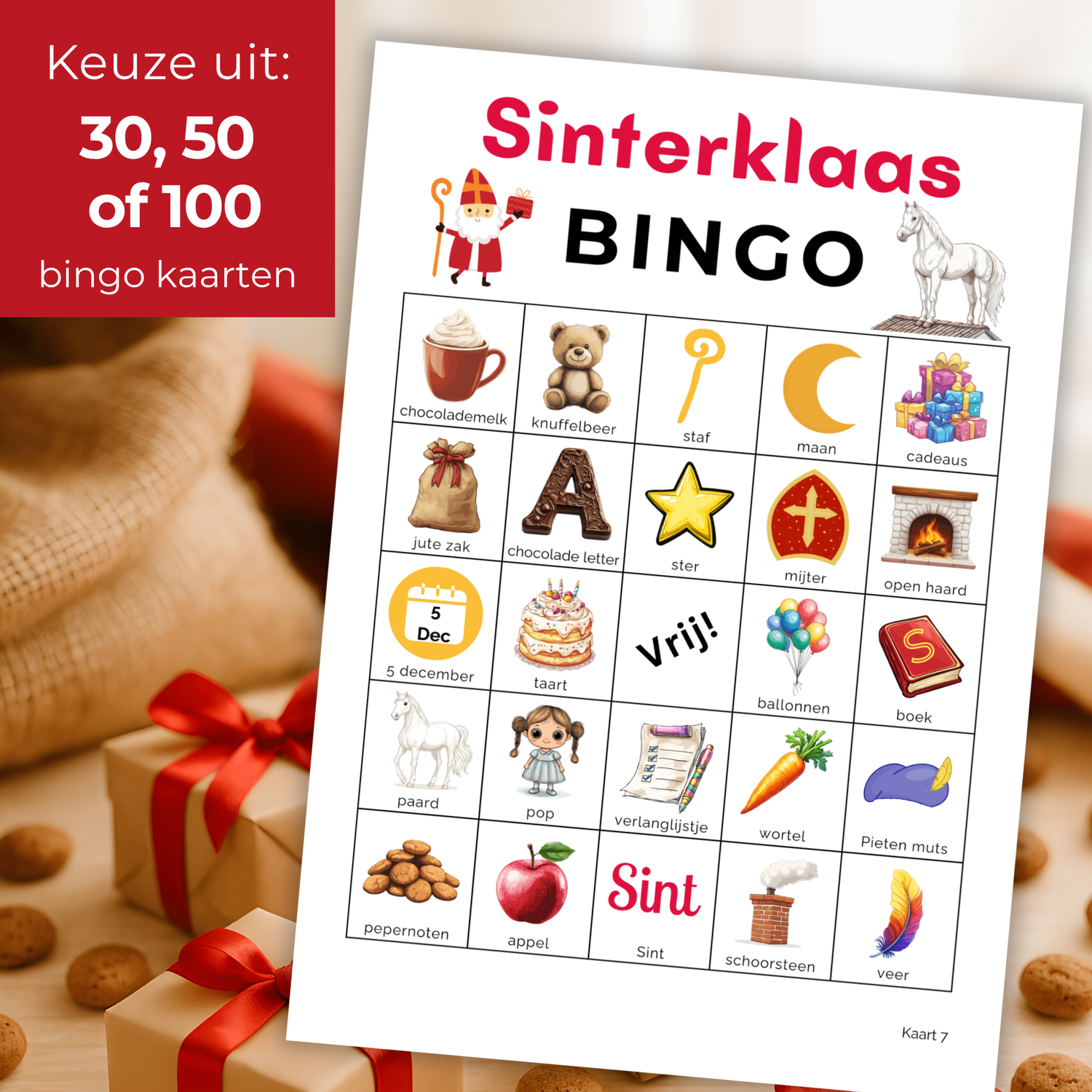Sinterklaasbingo spelletjes voor pakjesavond downloaden en printen