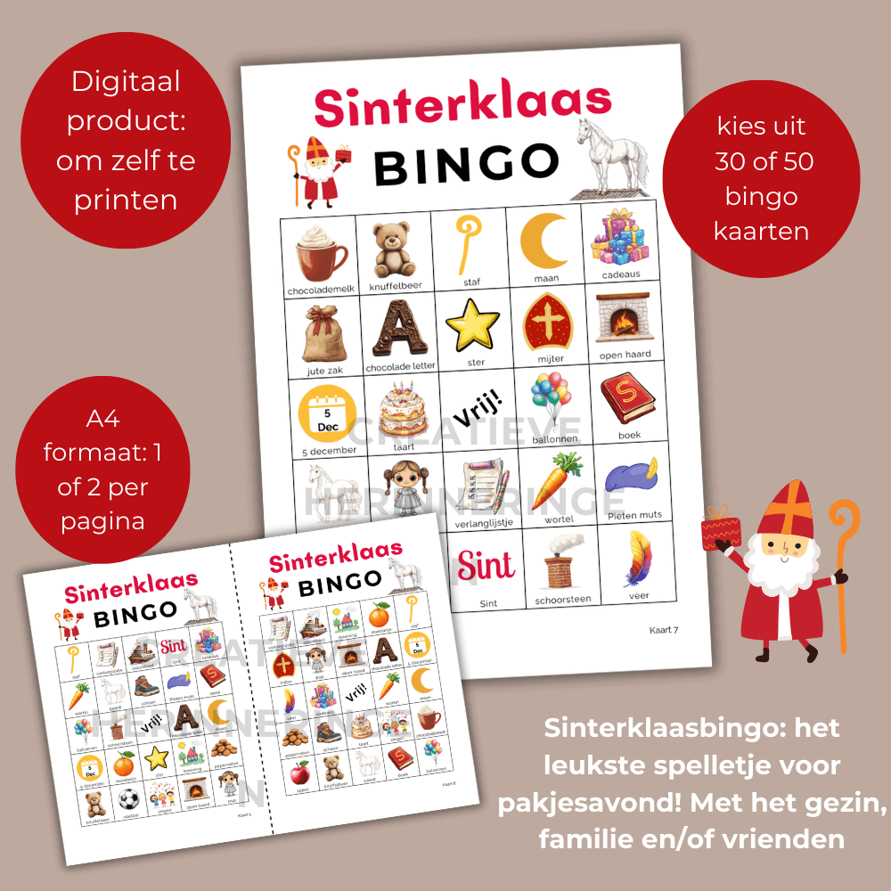 Spelletjes voor pakjesavond: Sinterklaas bingo voor familie en vrienden