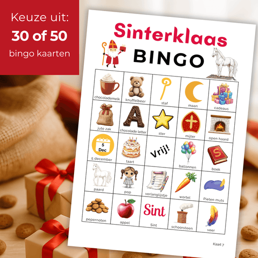 Sinterklaasbingo spelletjes voor pakjesavond downloaden en printen