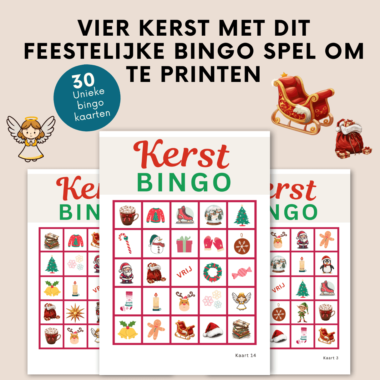 Vier kerst met kerstbingo, leuk voor de hele familie