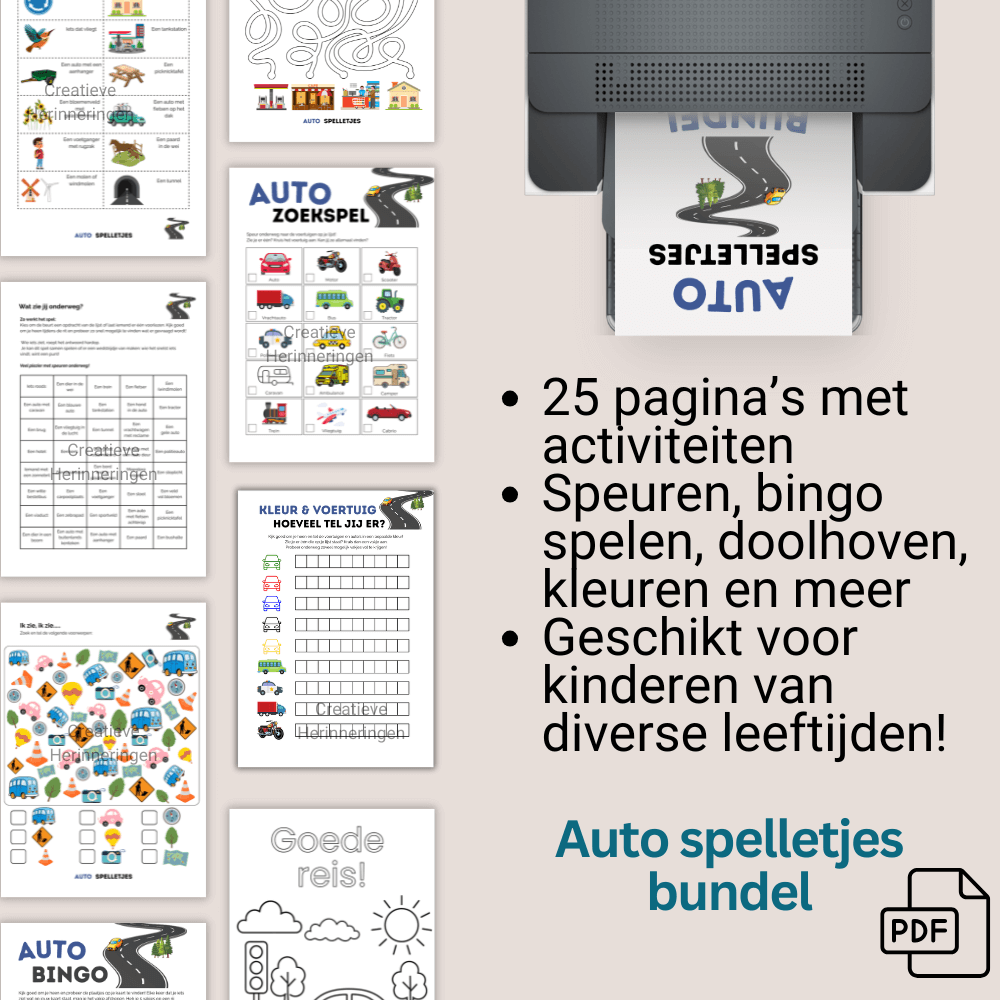 Handige PDF met auto spelletjes voor onderweg en vakantie