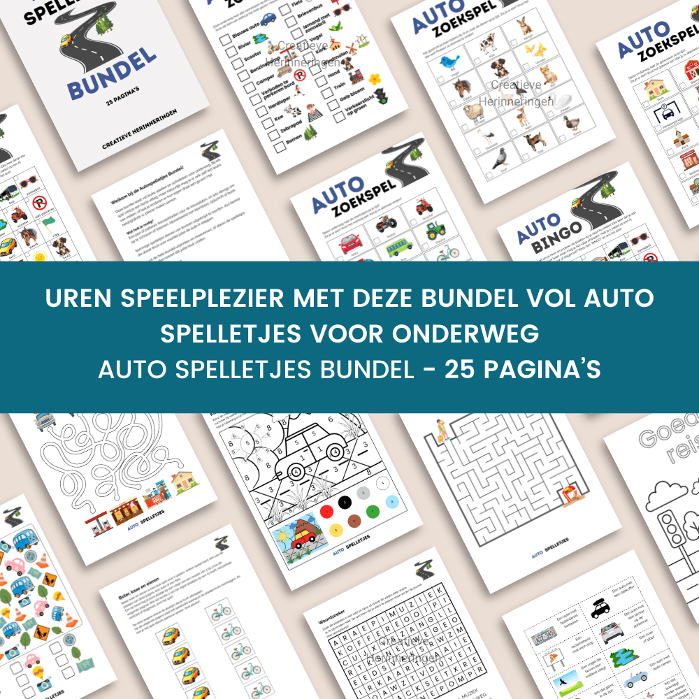 Afwisselende activiteiten voor onderweg in de auto