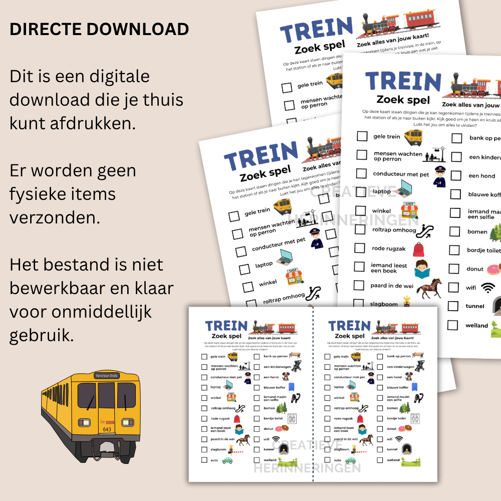 Spel voor kinderen in de trein, geschikt voor verschillende leeftijden