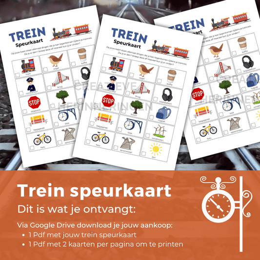 Speurkaart voor onderweg in de trein, speciaal voor kinderen