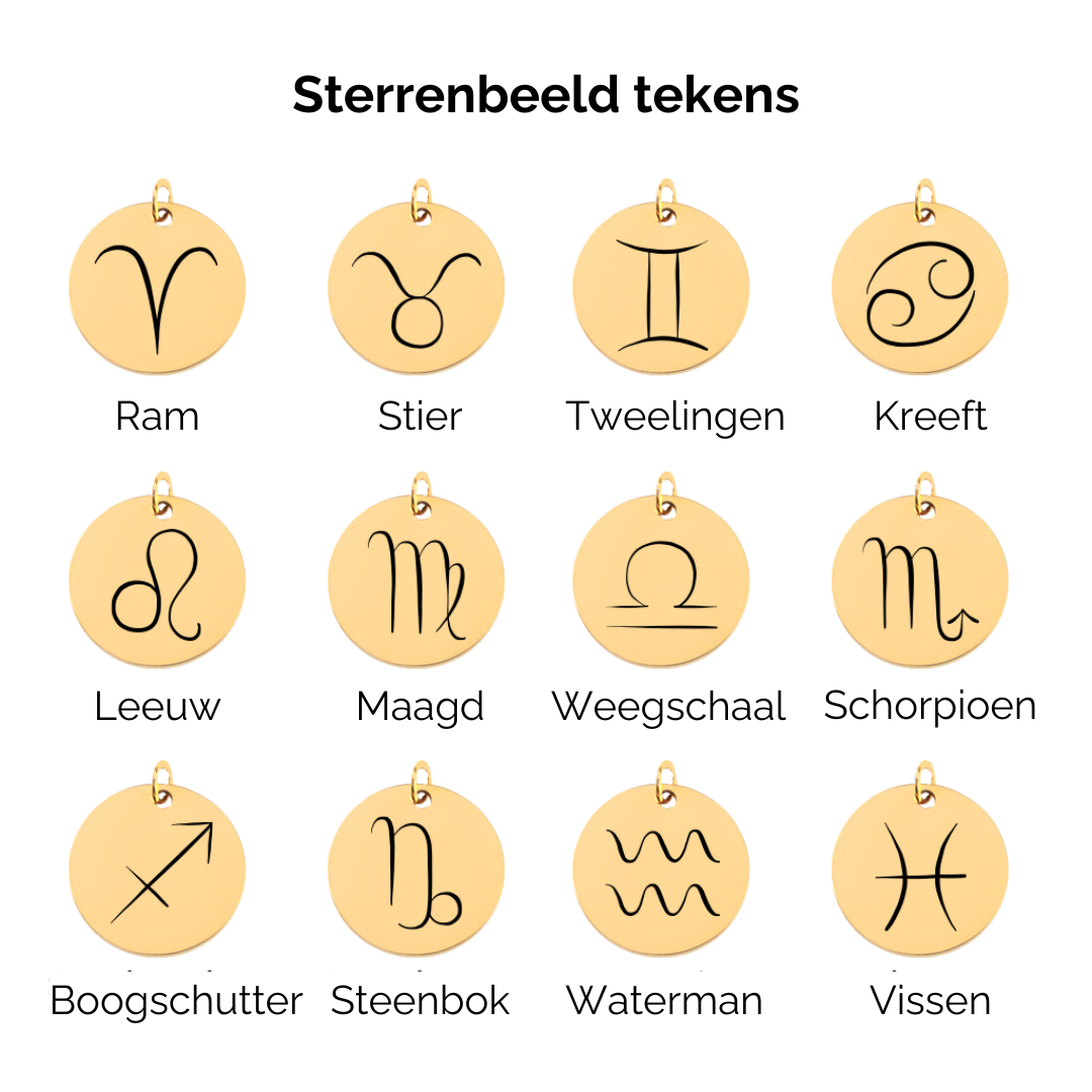 Armband sterrenbeeld hanger met naam gegraveerd