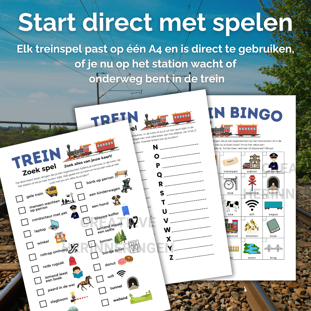 Bundel met 3 korte spelletjes voor in de trein