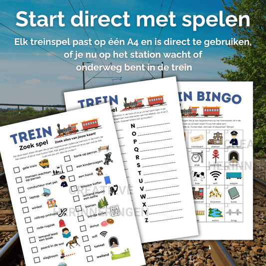Bundel met 3 korte spelletjes voor in de trein