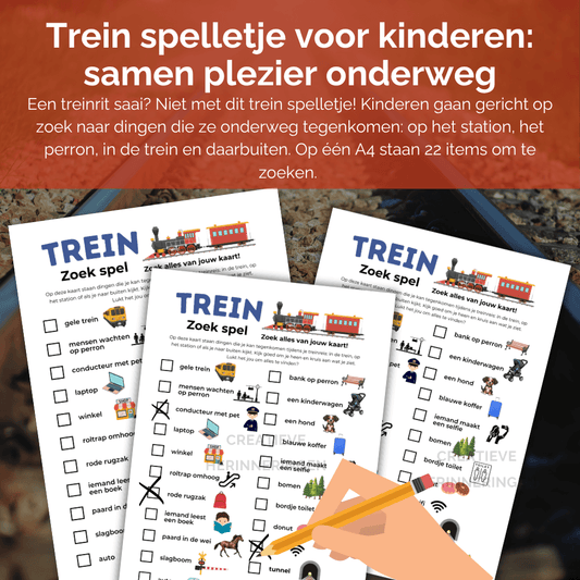 Zoekspelletje in de trein als leuke activiteit tijdens de treinreis met kinderen
