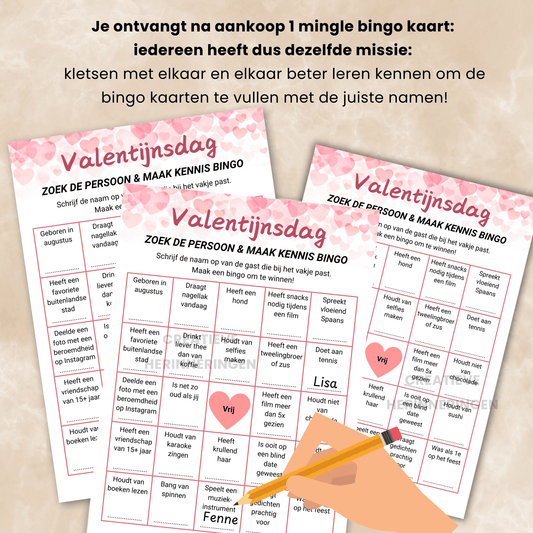 Leuke Valentijns spel ideeën: mingle bingo als digitaal spel