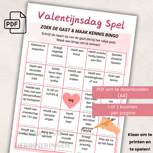 Mingle Bingo voor Valentijnsdag: verbind en geniet samen