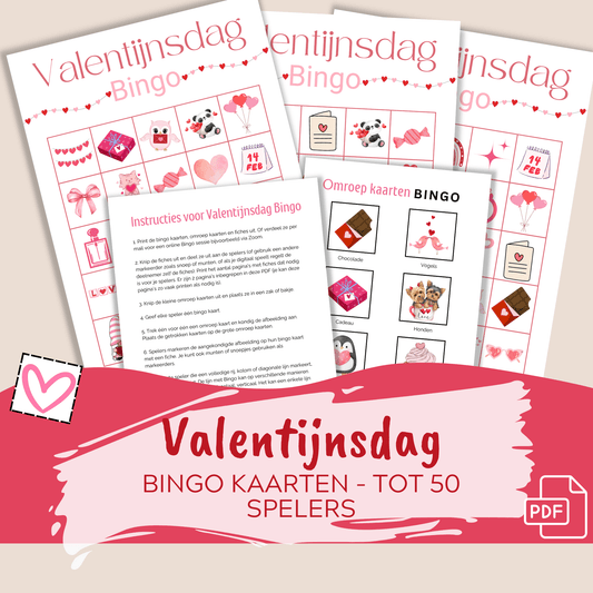 Valentijnsbingo als PDF – Gezellig spel voor kinderen en familie