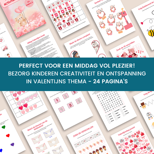 Uit te printen Valentijnsdag activiteitenboek in PDF voor kinderen