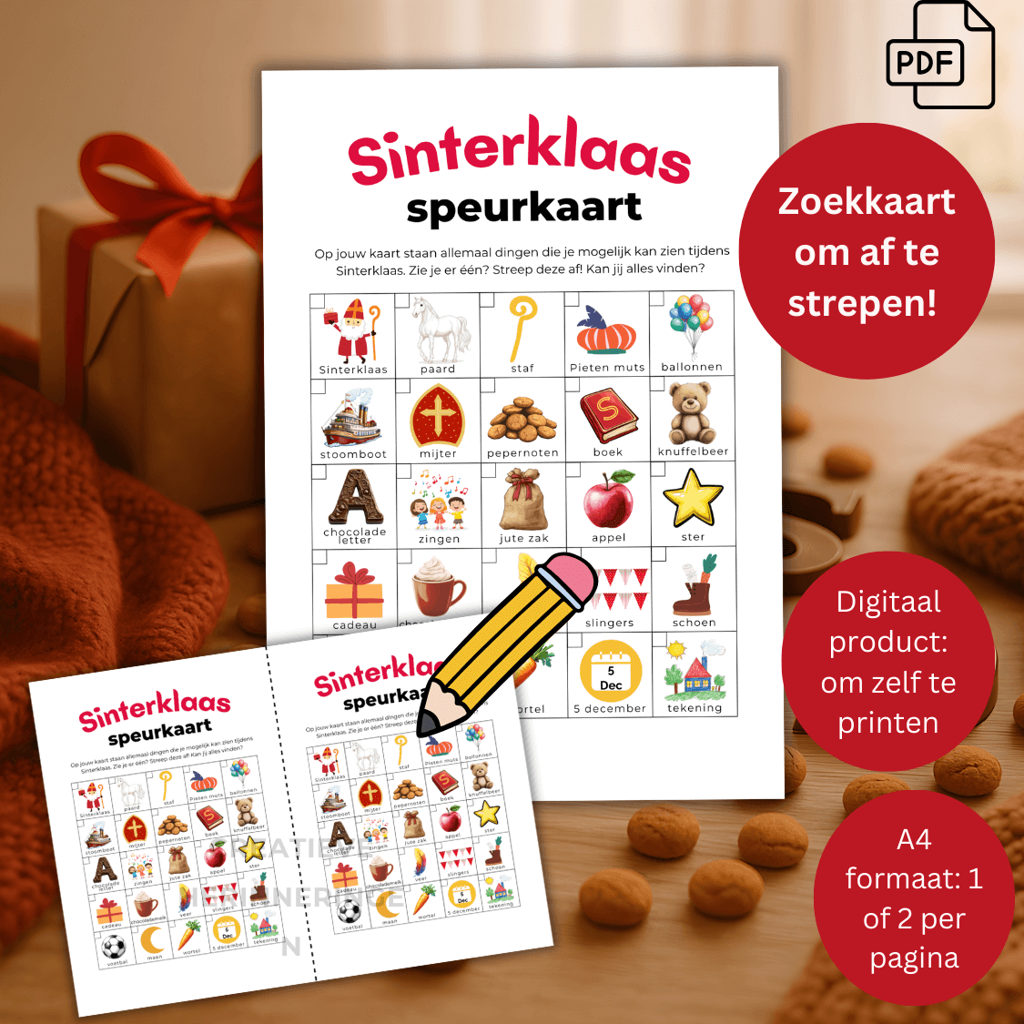 Vrolijk spel Sinterklaas te gebruiken als Sinterklaas speurtocht en woordkaart
