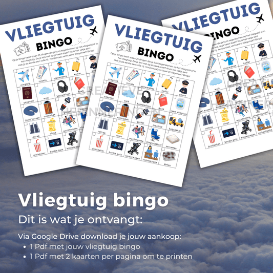 vliegtuig bingo spel voor onderweg en op de luchthaven