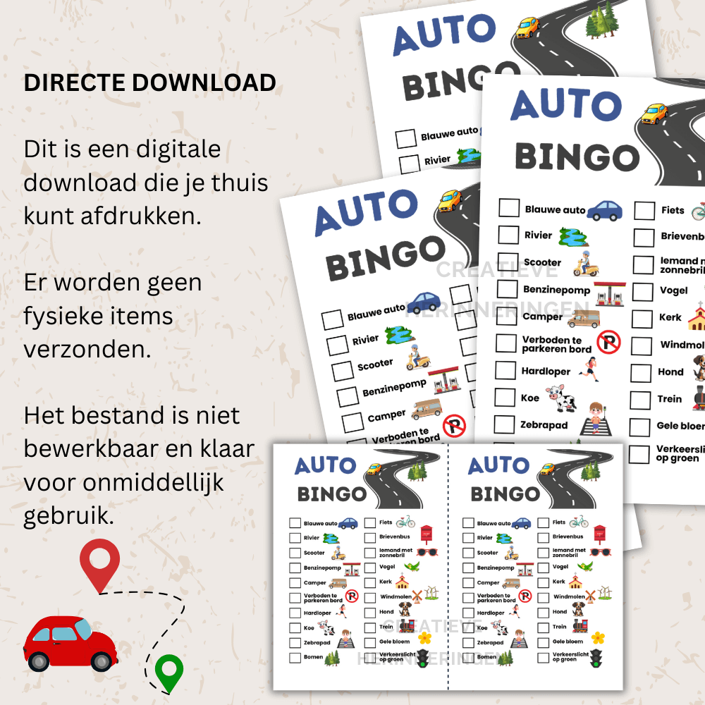 Auto activiteit voor onderweg zonder schermen, leuk voor korte autoritten en vakanties voor kinderen