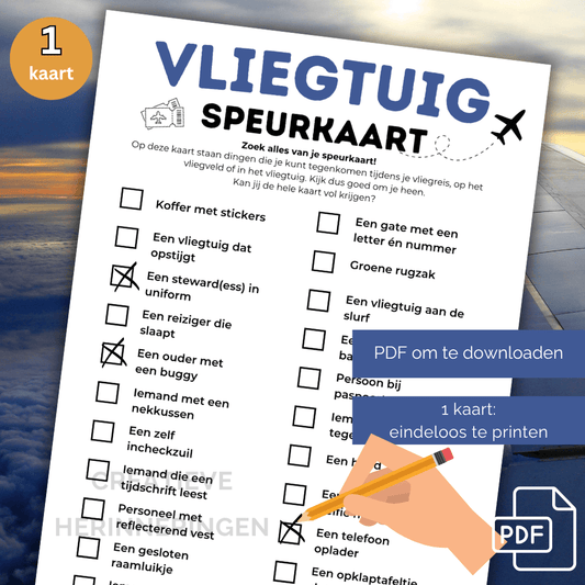 Leuk vliegtuig spelletje voor onderweg of op vakantie: zoeken tijdens vliegreis